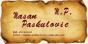 Mašan Paskulović vizit kartica